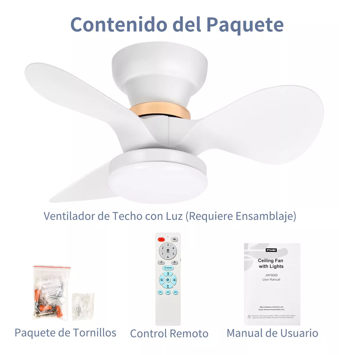 Ventilador De Lámpara Techo Mini Modernos Luz Control Remoto