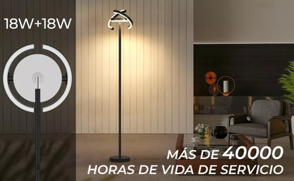 Lámpara Piso Led Aro Saturno Moderna Control Táctil Y Remoto