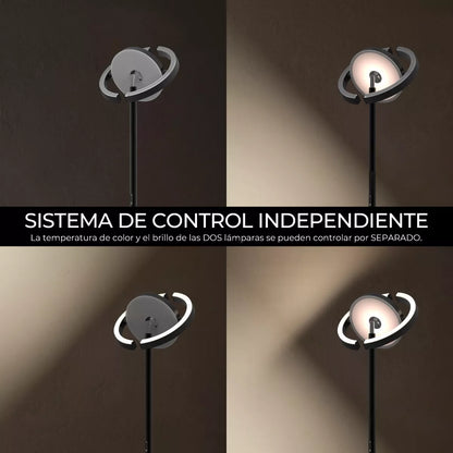 Lámpara Piso Led Aro Saturno Moderna Control Táctil Y Remoto