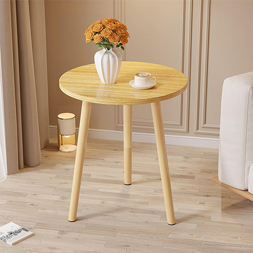 60CM Mesa auxiliar para sofá de sala de estar (Amarillo/Natural)