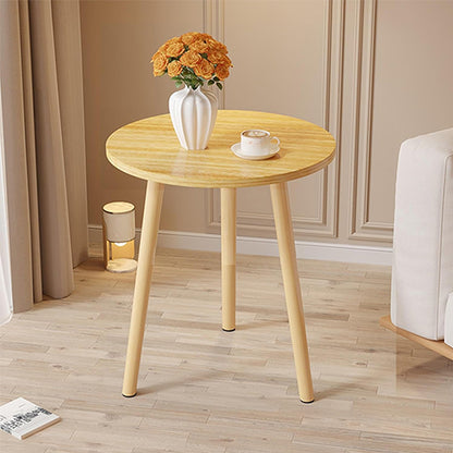 60CM Mesa auxiliar para sofá de sala de estar (Amarillo/Natural)