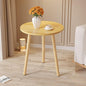 60CM Mesa auxiliar para sofá de sala de estar (Amarillo/Natural)