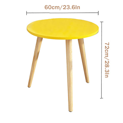 60CM Mesa auxiliar para sofá de sala de estar (Amarillo/Natural)